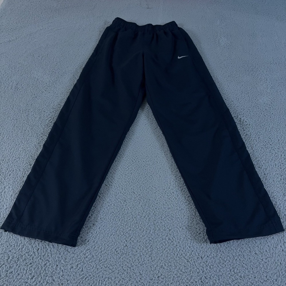 Nike Pants Mens Small Navy Dri Fit Woven Training Team Track Running Baggy Gym